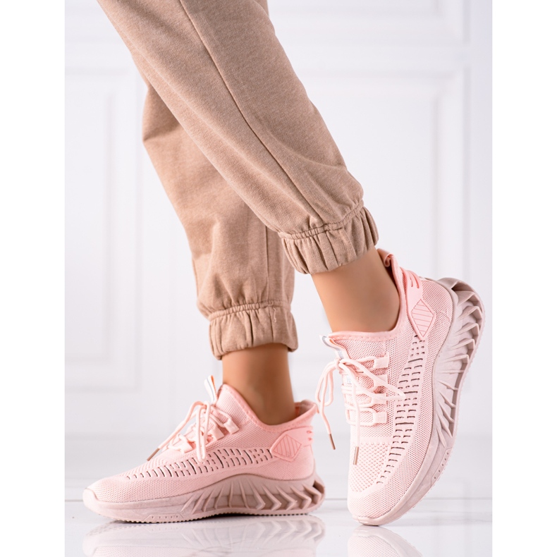 TRENDI Lyserøde tekstilsneakers 1