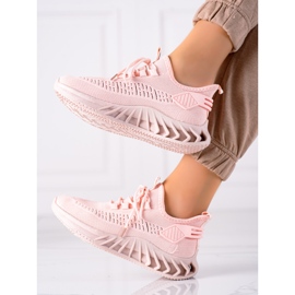 TRENDI Lyserøde tekstilsneakers 2