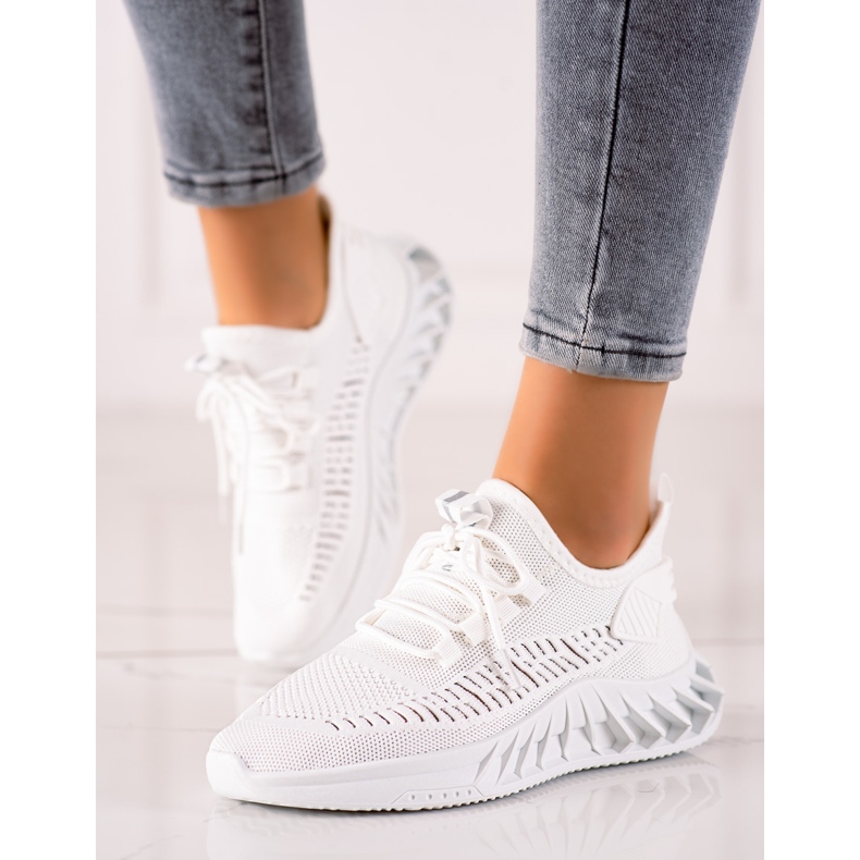 TRENDI Hvide tekstil sneakers 1