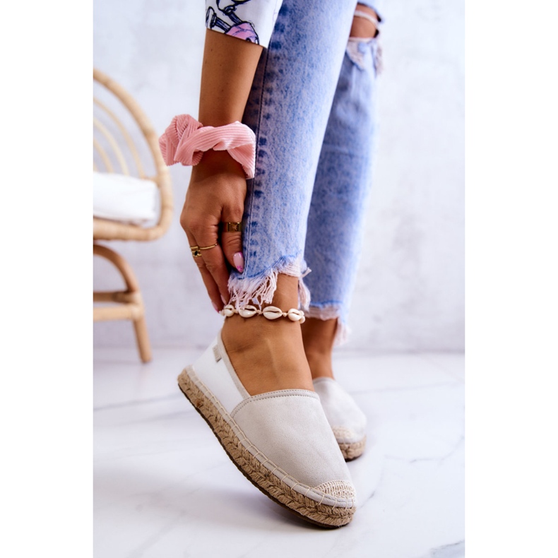 Klassiske espadriller til kvinder Big Star JJ274951 Hvid-Grå 1