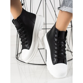 TRENDI Høje sorte sneakers 1