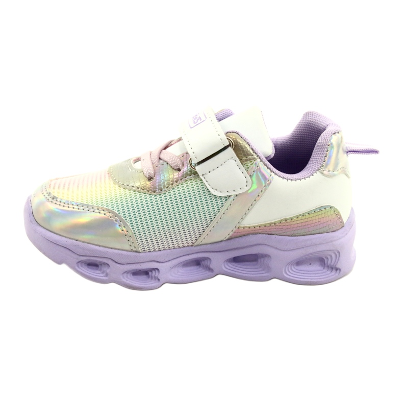 NEWS ADI Sportssko LED Glødende Velcro Nyheder 22DZ32-4837 Lilac-White lilla lyserød sølv 1