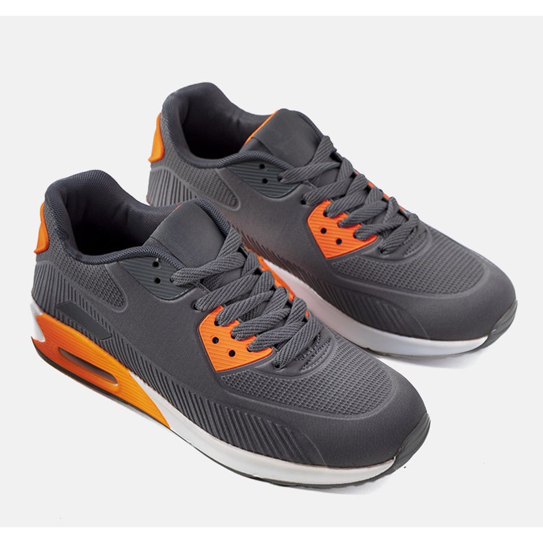 Grå sneakers med neon Lenard indlæg orange 1