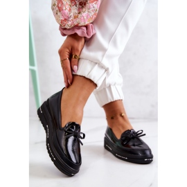 Vinceza Damelakerede Loafers On Wedge Black Frilly sort 2