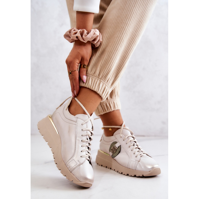 Læder sportssko On Wedge Maciejka 05492-04 Beige 2