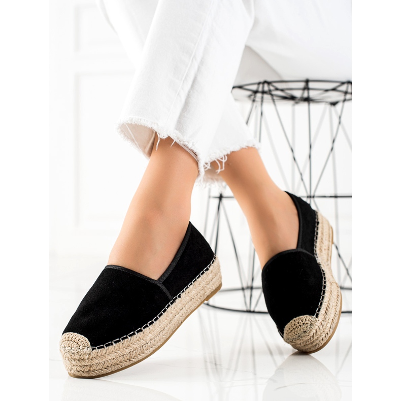 Bestelle Sort Espadrilles på platformen 1