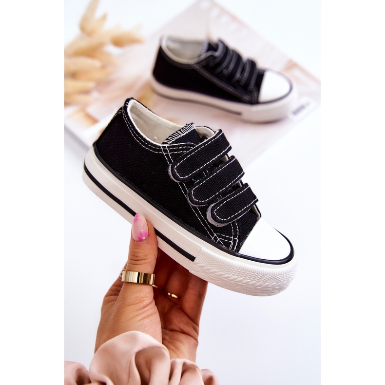 Børns sorte Bernie velcro sneakers 1