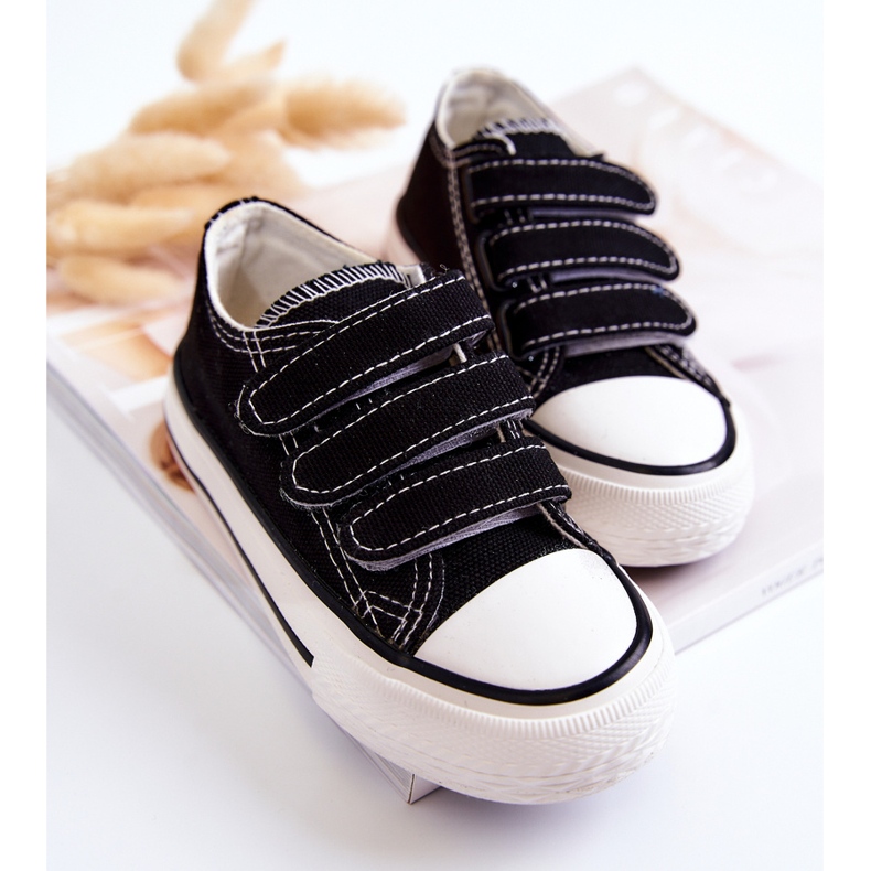 Børns sorte Bernie velcro sneakers 2
