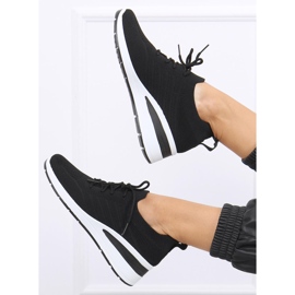 Sock wedge sko Binita Black sort 1