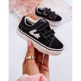 FR1 Klassiske sorte sneakers til børn med velcro Phiris 1