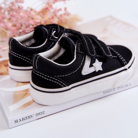 FR1 Klassiske sorte sneakers til børn med velcro Phiris 2