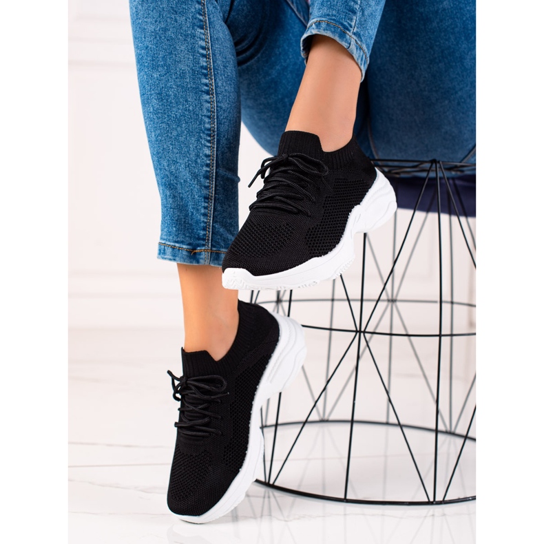 Renda Sorte sneakers med snøre 2