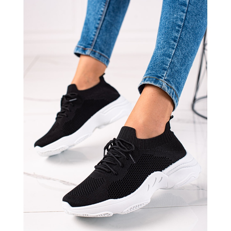 Renda Sorte sneakers med snøre 1