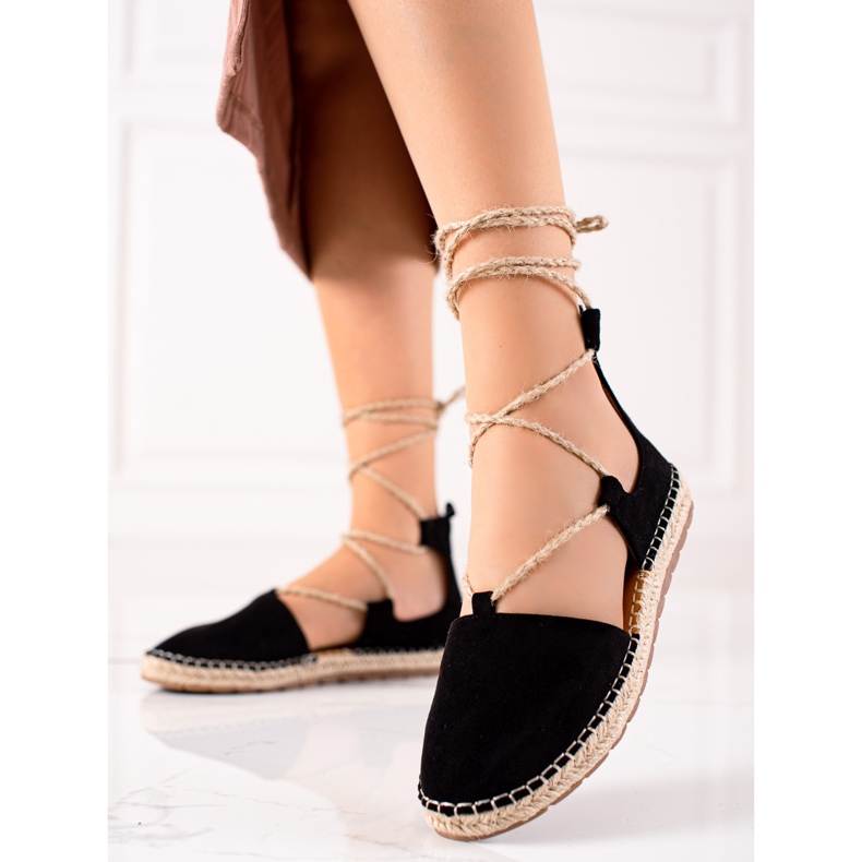 Lucky Shoes Bundet sort Espadrilles 1