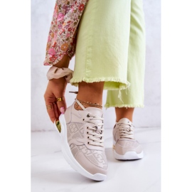 S.Barski Læder Dame Wedge Sneakers Beige Phiness 1