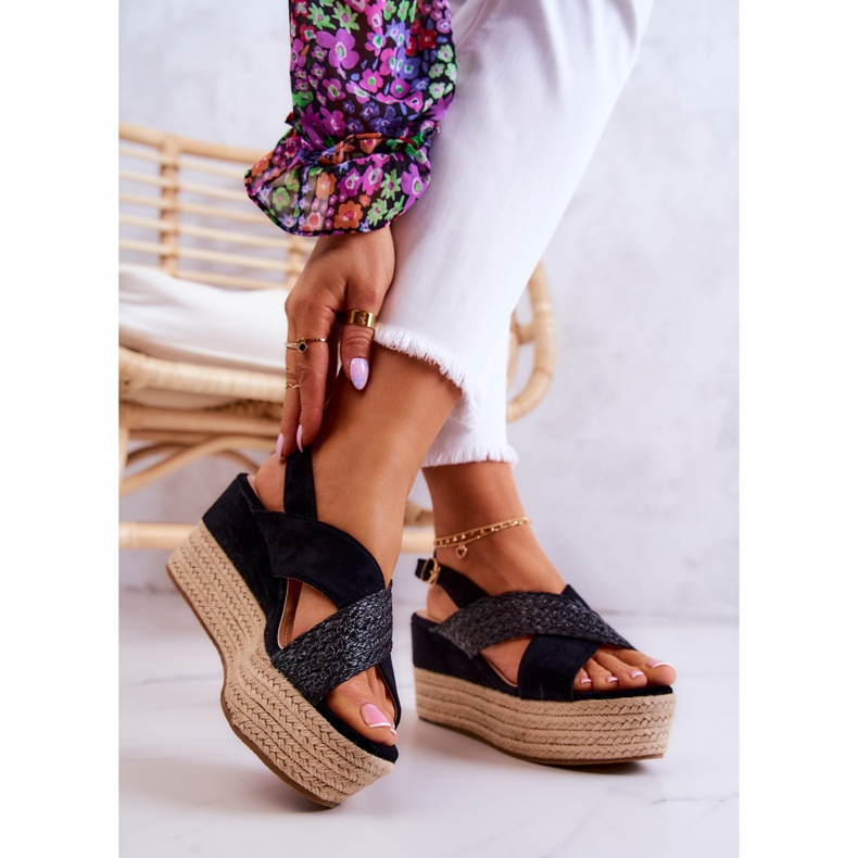 FW1 Damesandaler på den sorte Emmalee-platform 2