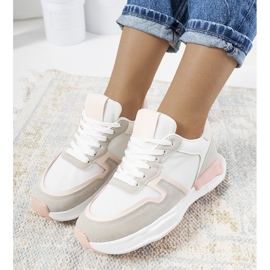 Hvide Misano sneakers til kvinder lyserød grå 1