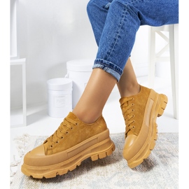 Brune sneakers på Baldi platformen flerfarvet gul 1
