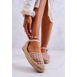 Espadriller til kvinder med spænde Nude Charlene beige 1
