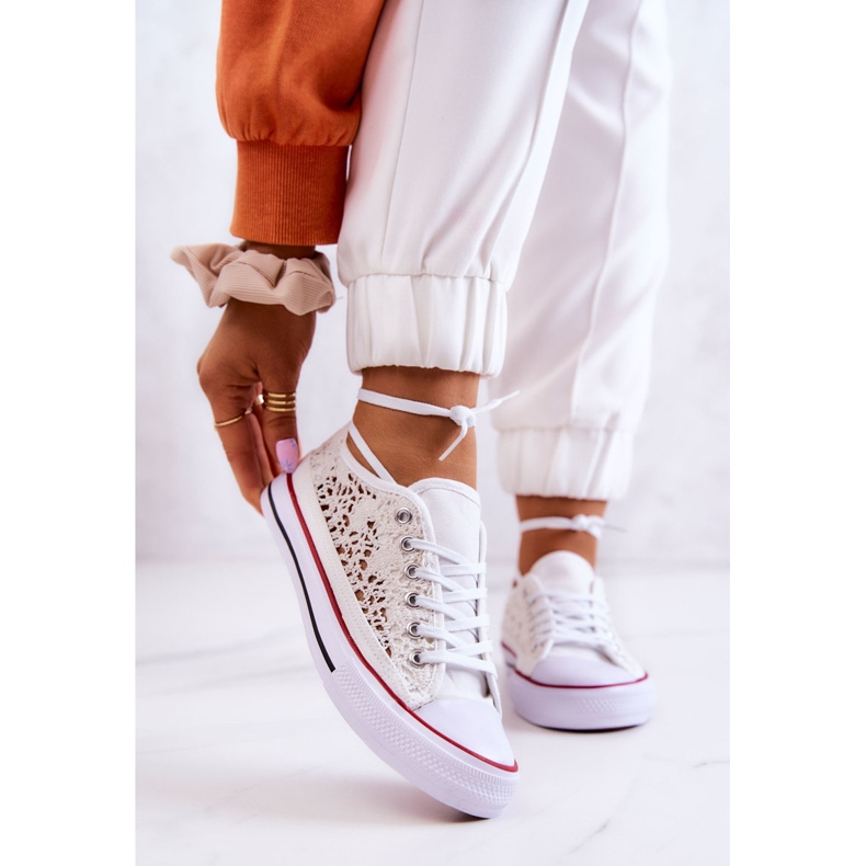 Kvinders hvide Venture gennembrudte sneakers 1