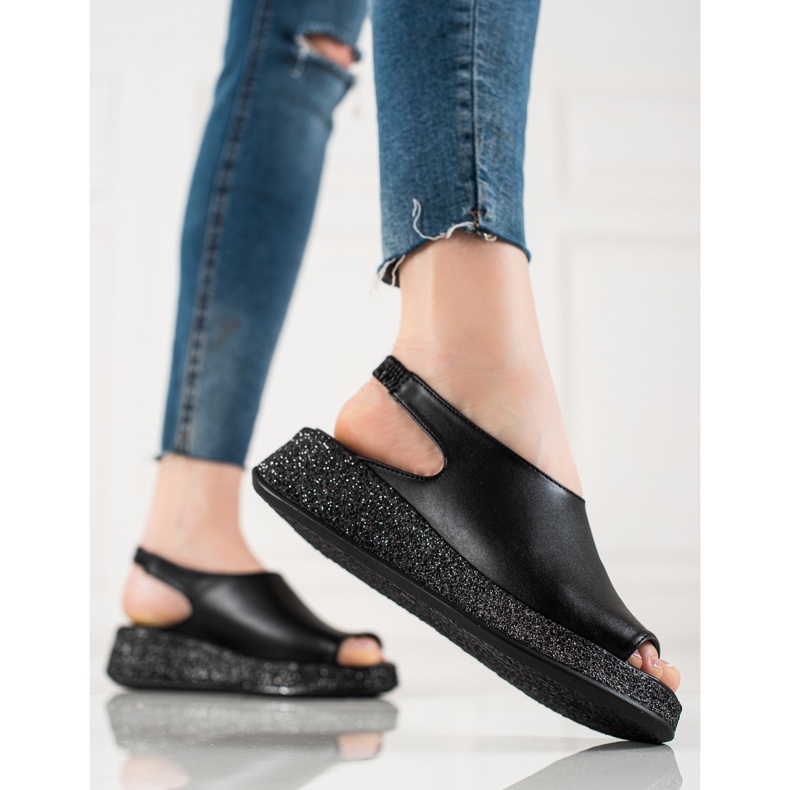 TRENDI Sandaler På Glitter Platformen sort 1