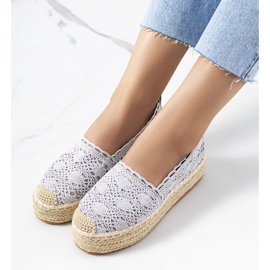 Grå blonde espadriller på Akker platformen 1