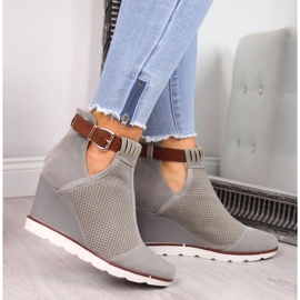 Grå gennembrudt kile sneakers Filippo W PAW117B 2