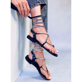 Abasi sorte ankellange sandaler 2