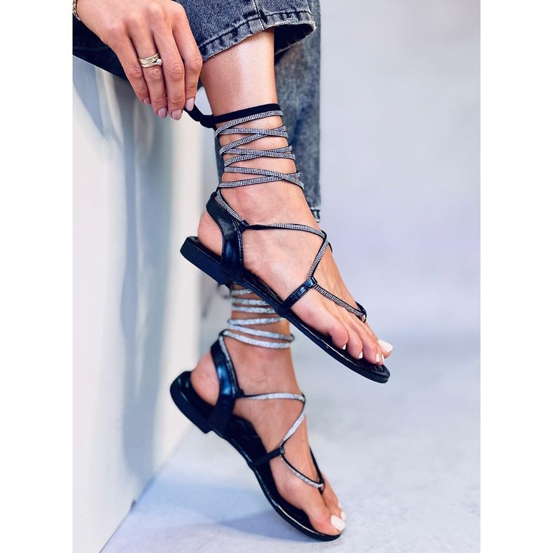 Abasi sorte ankellange sandaler 2