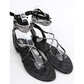 Abasi sorte ankellange sandaler 1