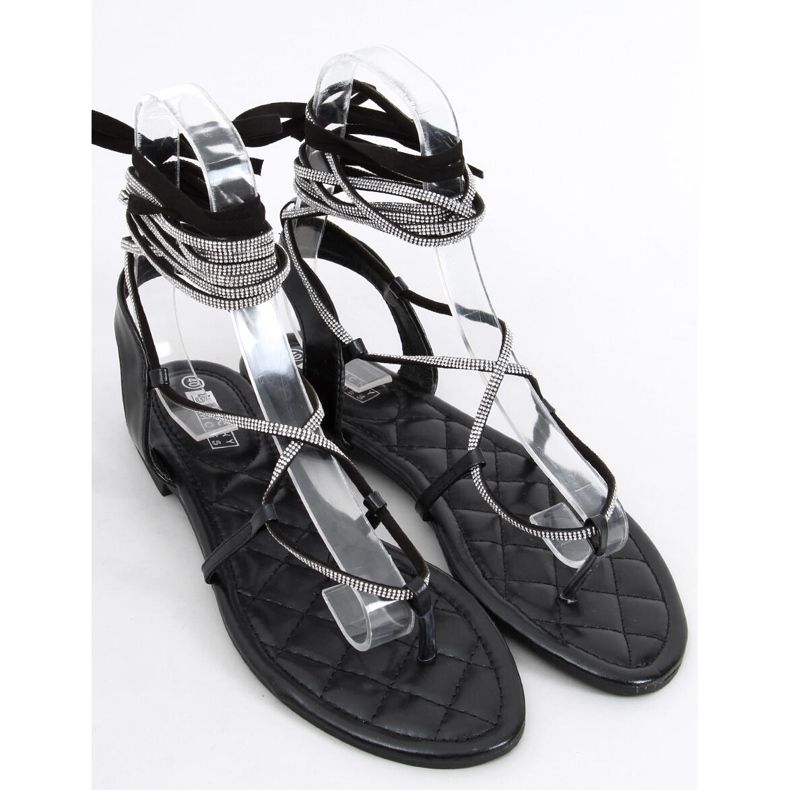 Abasi sorte ankellange sandaler 1