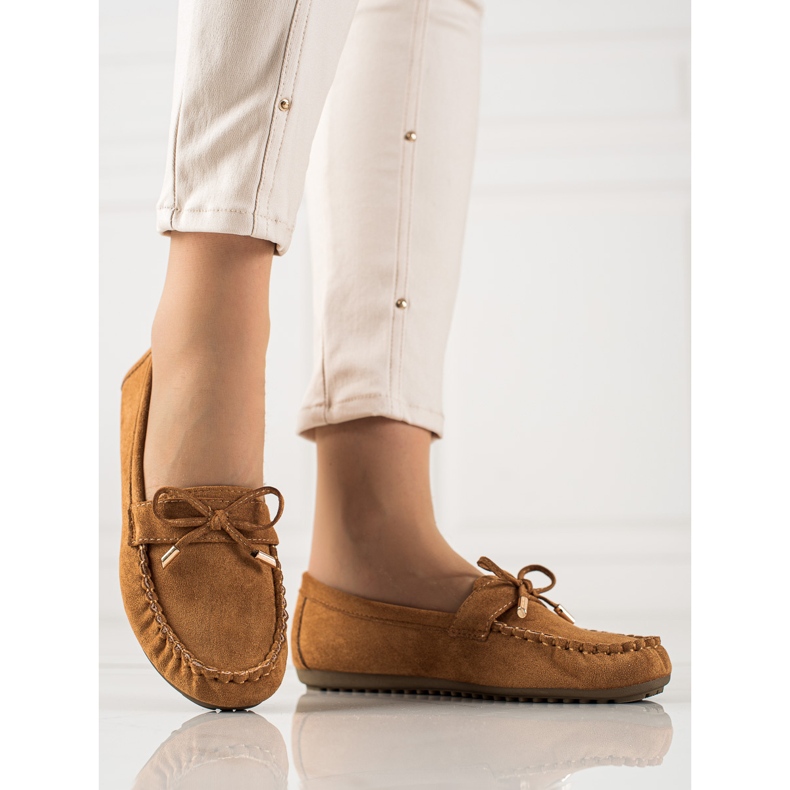 TRENDI Ruskind Loafers med sløjfe brun 1