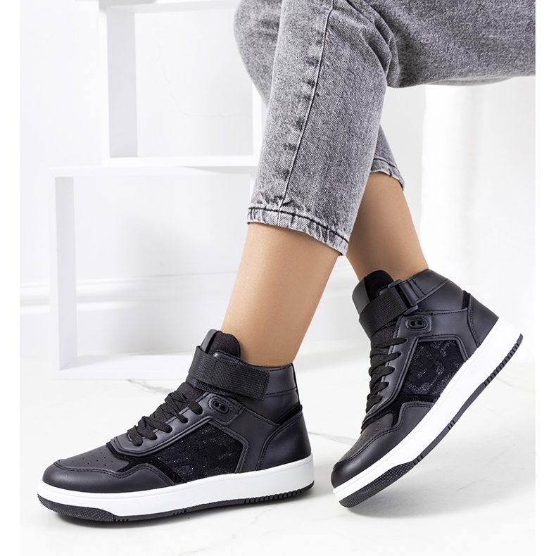 Sorte Jeanny ankel sneakers 1