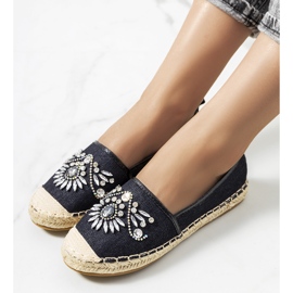 Sorte espadriller med cubic zirconias.Blok 1
