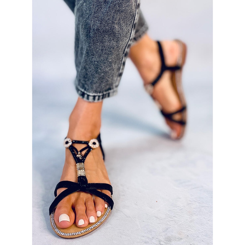 Clevon Black damesandaler sort 1