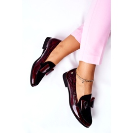 Kvinder Brogues Maciejka lakerede loafers marmoreret bourgogne 04099-33 / 00-1 sort rød 1