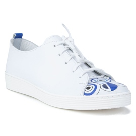 Filippo 10102 Zara Hvide Sko + Blåtryk 1