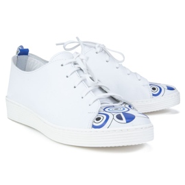 Filippo 10102 Zara Hvide Sko + Blåtryk 2