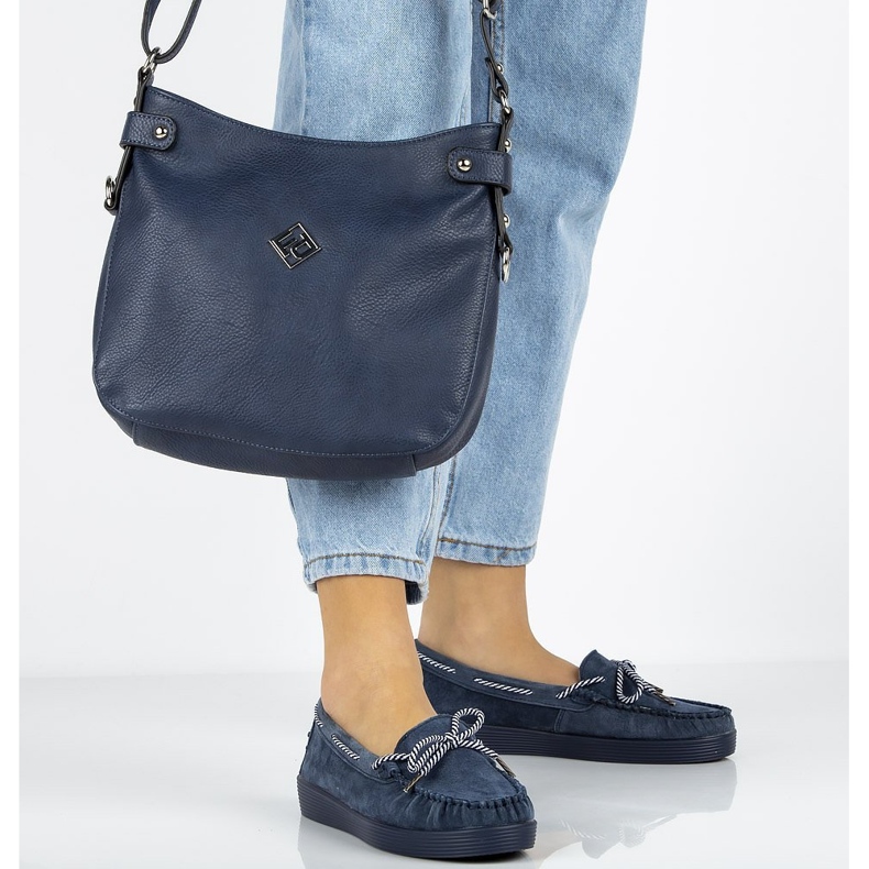 Læder Loafers Filippo DP1200 / 20 Nv marineblå 1