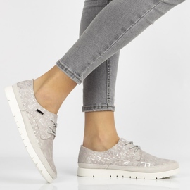 Lædersko Filippo DP1383 / 20 Gr grå beige lyserød 1