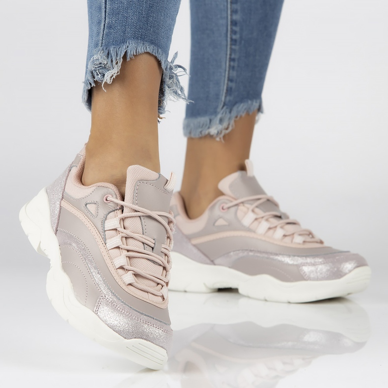 Sneakers i læder til kvinder Filippo DP1411 / 20 Pi pink lyserød 2