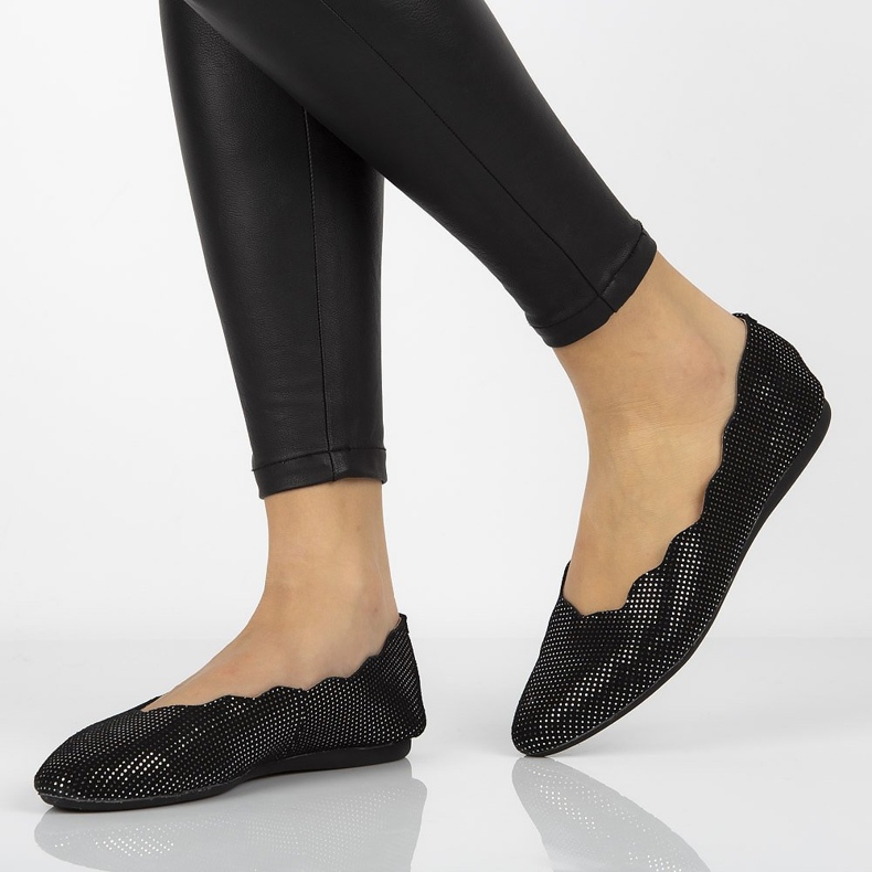 Læderballerinaer Filippo DP1260 / 20 Bk sorte 1