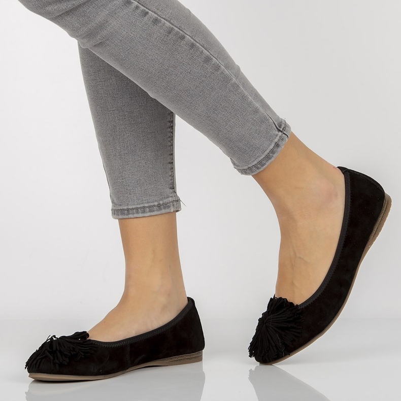 Læderballerinaer Filippo DP1206 / 20 Bk sorte 2