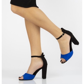 Højhælede sandaler Filippo DS1376 / 20 Bl blå sort marine blå 1