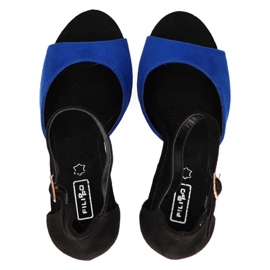 Højhælede sandaler Filippo DS1376 / 20 Bl blå sort marine blå 4