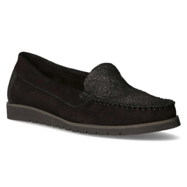Filippo 10065 loafers sort + sølv glitter 1