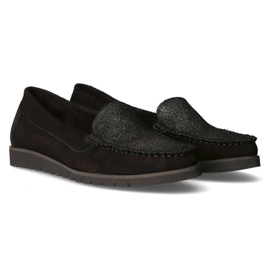 Filippo 10065 loafers sort + sølv glitter 2