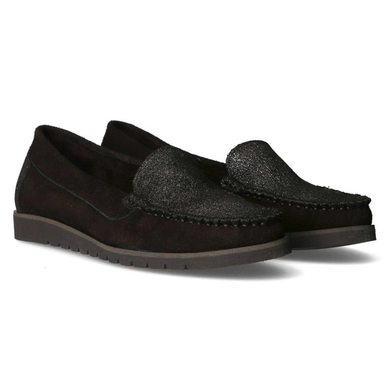 Filippo 10065 loafers sort + sølv glitter 2