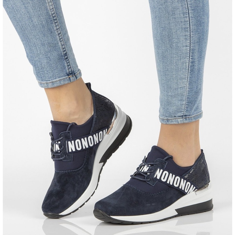 Lædersneakers Filippo DP1388 / 21 Nv marineblå 1