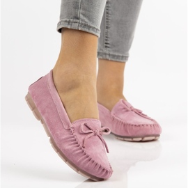 Læder loafers Filippo DP1204 / 21 Pi pink lyserød 1